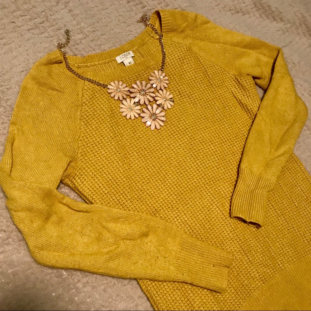 J. Crew mustard yellow sweater size XS